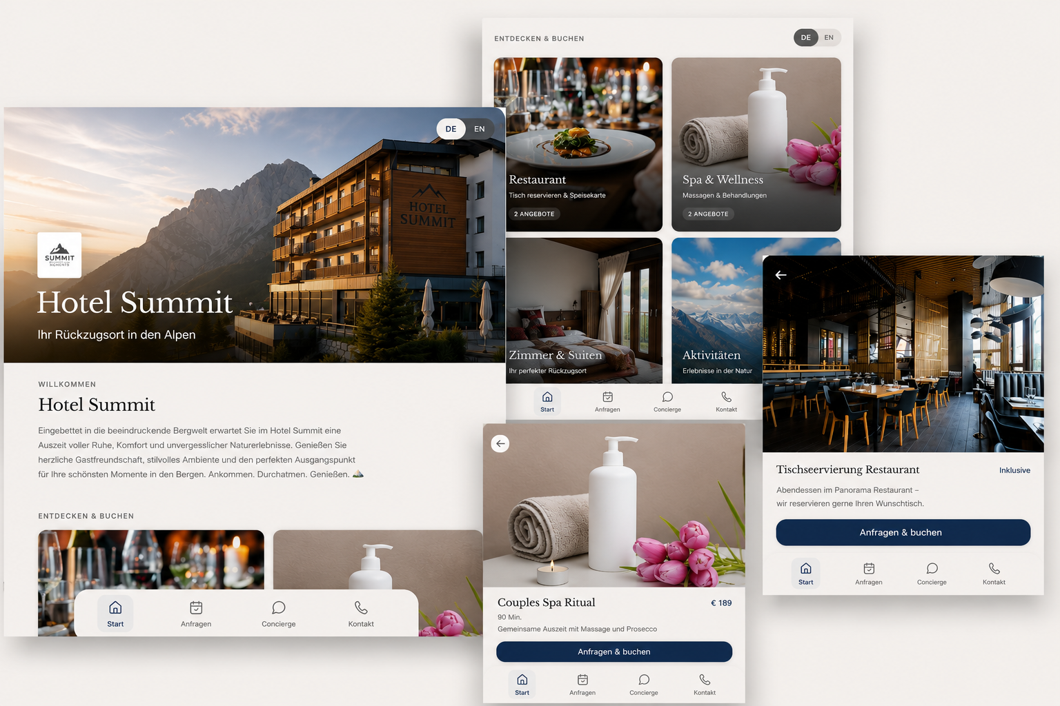 Digitale Gästemappe Hotel Tablet QR Code Upselling Zusatzumsatz Summit Moments